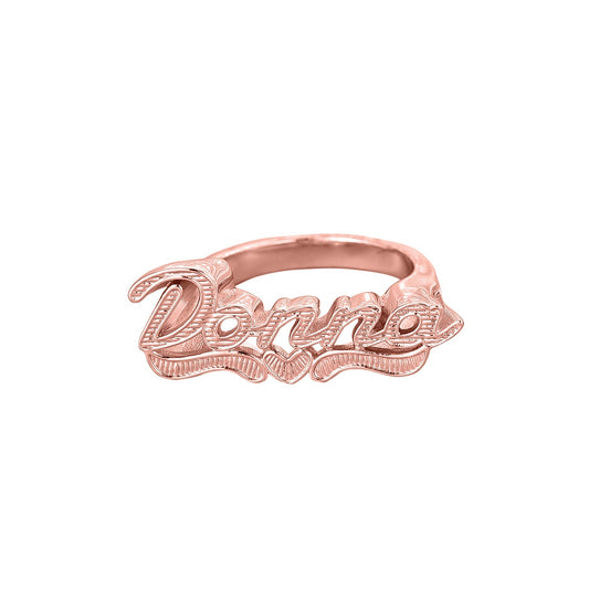 Adjustable Name Heart Ring