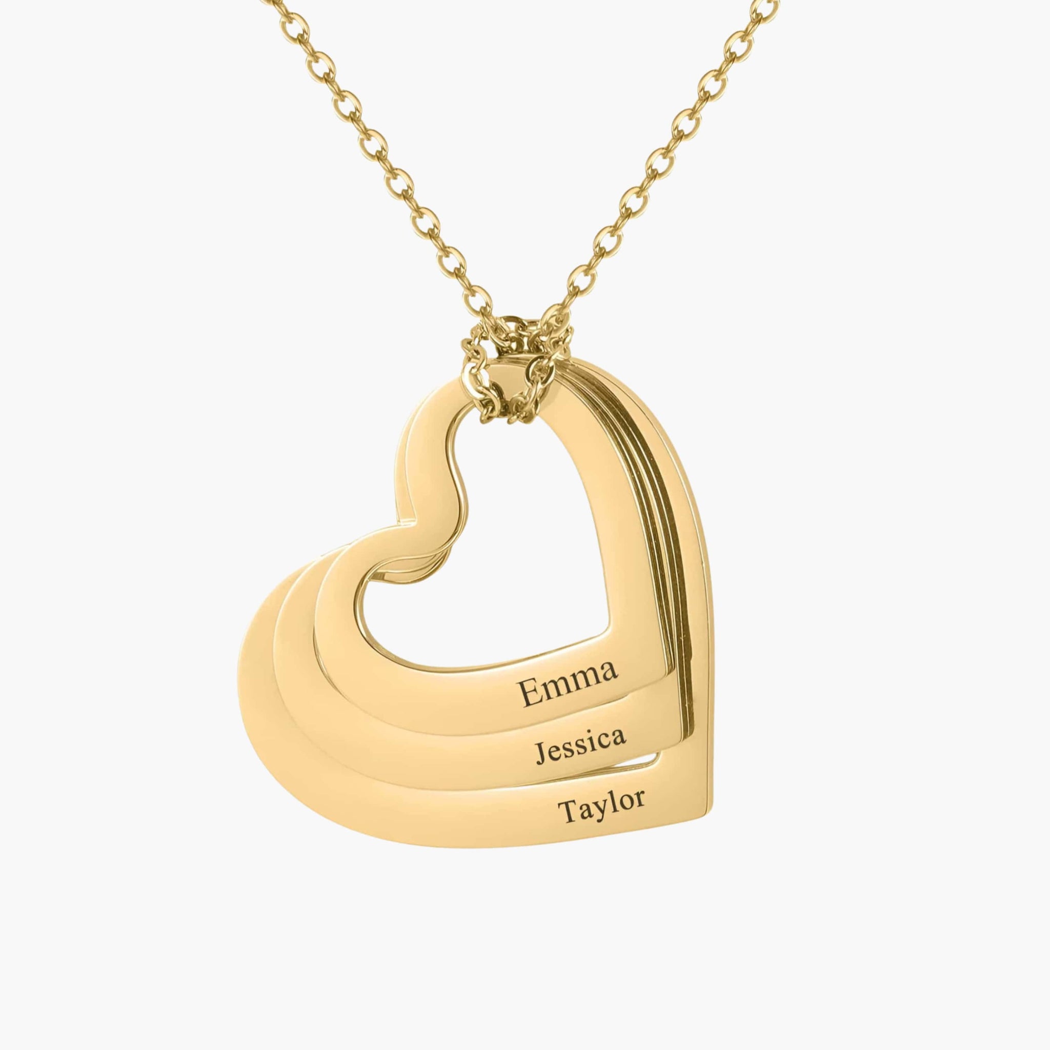 Triple Heart Name Necklace