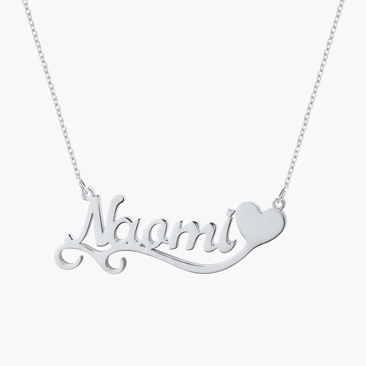 Cursive Name Heart Necklace