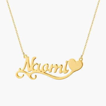 Cursive Name Heart Necklace