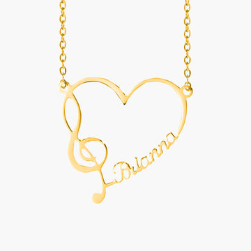 Name Necklace with Music Note