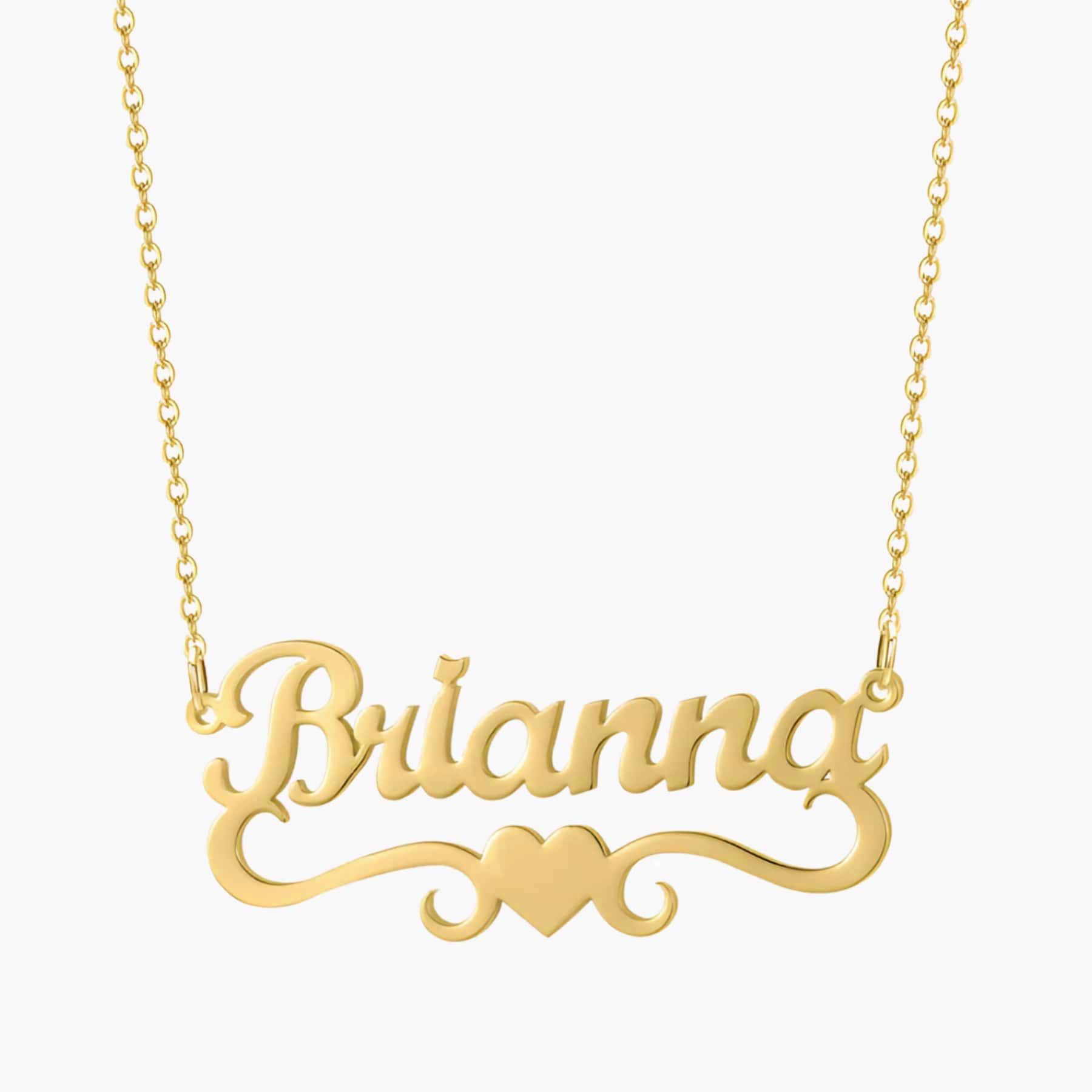 Personalized Name Necklace with Heart Accent