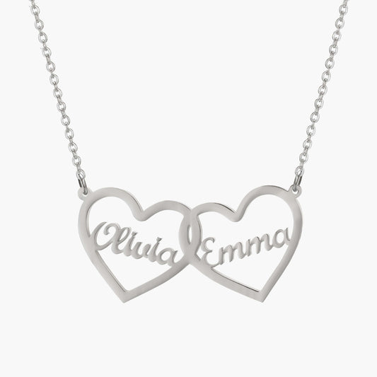 Two Hearts Name Necklace