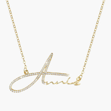 Diamond Initial Signature Necklace