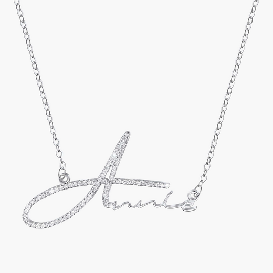 Diamond Initial Signature Necklace