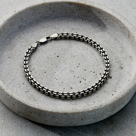 Men's Silver Box Chain Bracelet